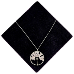 Pembe Kuvars Hayat Ağacı Kolye