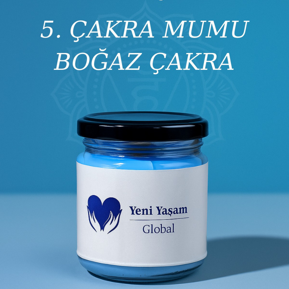 Boğaz Çakra Mumu - Açık Mavi Mum