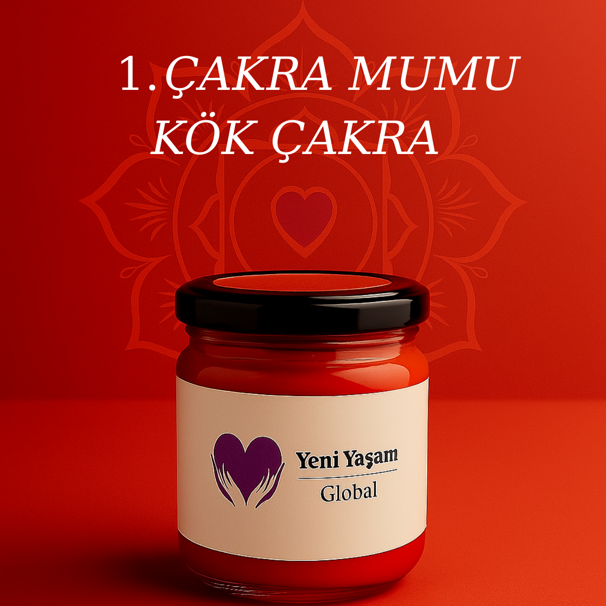 Kök Çakra Mumu - Kırmızı Mum