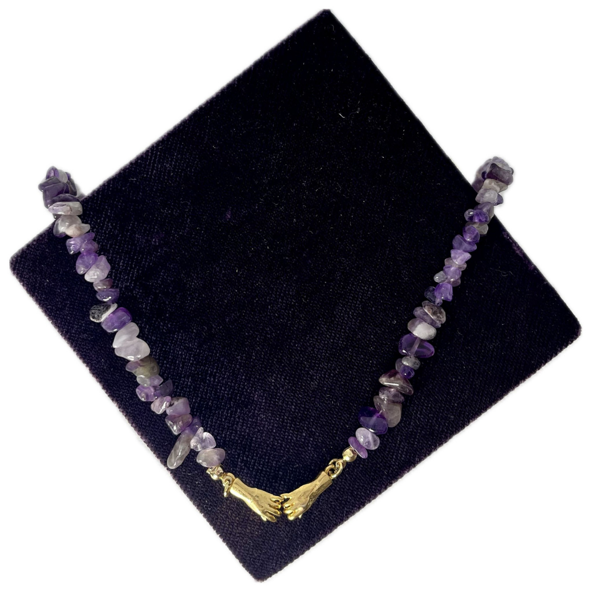 Mor Ametist Taşlı Sevgi Enerji Kolye