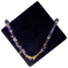 Mor Ametist Taşlı Sevgi Enerji Kolye