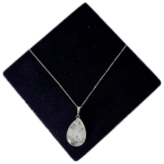 Damla Kesim Kristal Kuvars Taşlı Kolye