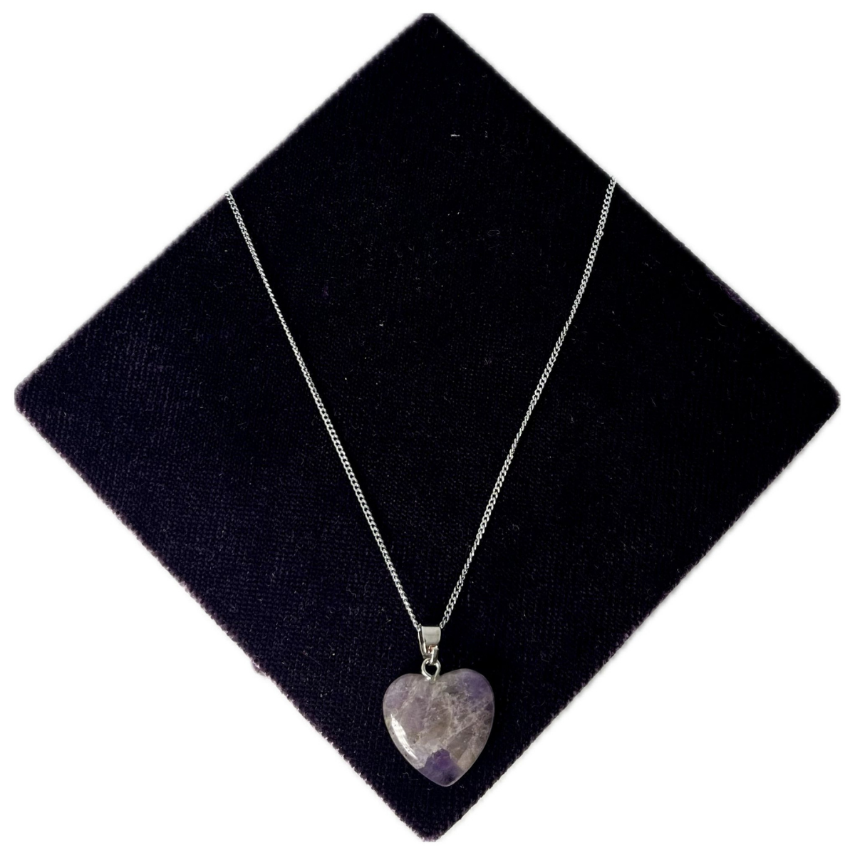 Ametist Taşı Kalpli Kolye